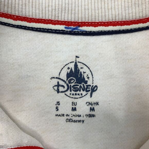 Disney USA Flag Sweater Mens S Small Cream Quarter Zip Patriotic Mickey Mouse - Picture 7 of 13